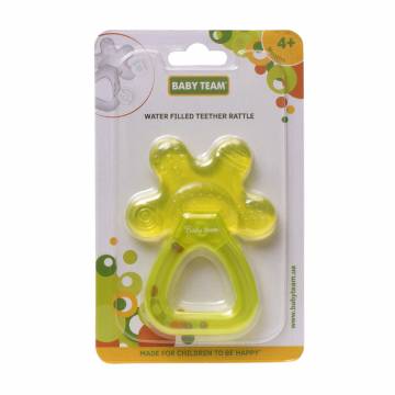 Прорезыватель-погремушка Baby Team Весельчак, от 4 месяцев, зеленый (4037)