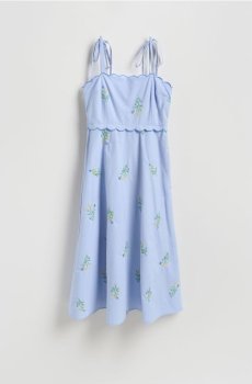 Reserved - Бавовняна сукня з вишивкою - світло-блакитний - 841JH-50X