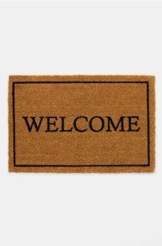 Дорожка з написом Welcome - бежевий