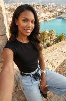 Бавовняна футболка basic - чорний