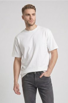 Бавовняна футболка loose fit з коротким рукавом - білий