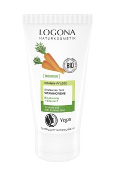 Витаминный био-крем для лица Logona Nourish Vitamin Cream Увлажнение и упругость. Морковь, 50 мл