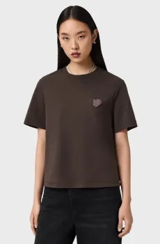 Женская темно-коричневая футболка LOVER LISA Коричневый XS AllSaints W205JC