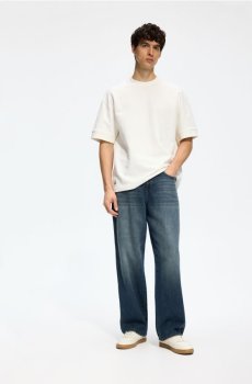 Reserved - Джинси baggy з вареним ефектом - indigo jeans - YV149-57J