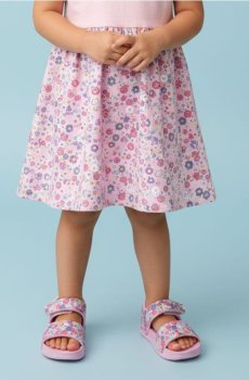 Сандалі з квітковим мотивом - різнобарвний