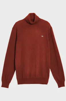 Мужской бордовый гольф ROLLNECK Бордовый M Gant 8060070