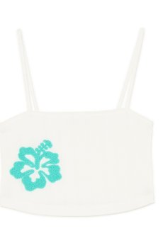 Cropp - Топ із трикотажу в рубчик із додаванням віскози - кремовий