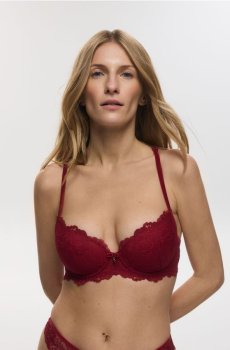 Reserved - Мереживний бюстгальтер - червоний - 220EZ-33X
