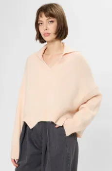 Женский пудровый шерстяной свитер Розовый XS BOSS 50553237;682