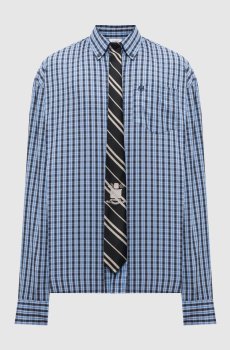 Синяя рубашка в клеточку