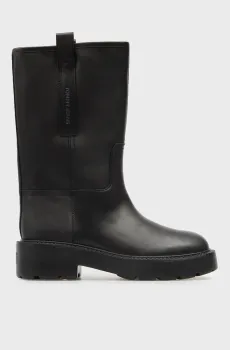 Женские черные кожаные сапоги TUBULAR BOOT Черный 36 Tommy Jeans EN0EN02834