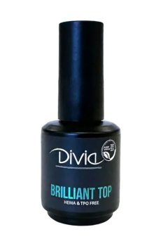 Уценка! Топ для гель-лака Divia Brilliant Top без липкого слоя, 15 мл