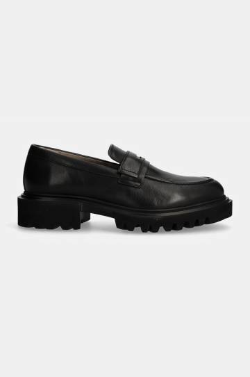 Кожаные мокасины AllSaints Vinni Loafer мужские цвет чёрный M051FB Кожаные мокасины AllSaints Vinni Loafer мужские цвет чёрный M051FB