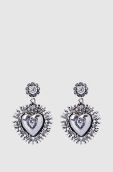 Серебристые серьги Heart