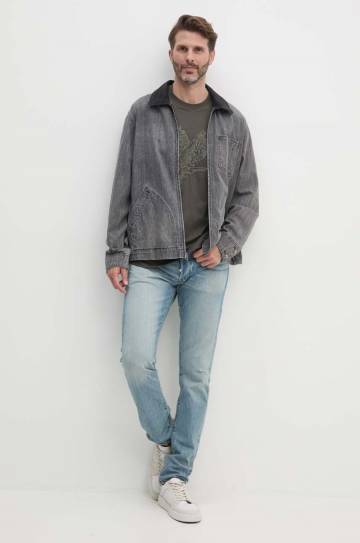 Хлопковая футболка Armani Exchange мужская цвет чёрный с аппликацией 6DZTAD ZJ9TZ Хлопковая футболка Armani Exchange мужская цвет чёрный с аппликацией 6DZTAD ZJ9TZ