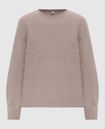 Коричневый джемпер из кашемира и шелка