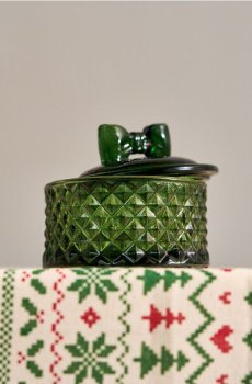 Різдвяна коробка для зберігання з кришкою - темно-зелений