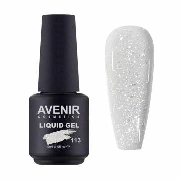 Жидкий гель для наращивания ногтей Avenir Cosmetics Liquid Gel с блестками, 113, 15 мл Жидкий гель для наращивания ногтей Avenir Cosmetics Liquid Gel с блестками, 113, 15 мл
