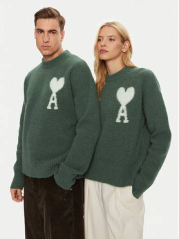AMI PARIS Светр UKS025.KN0032 Зелений Regular Fit AMI PARIS Светр UKS025.KN0032 Зелений Regular Fit