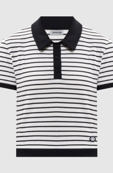 Белое поло в полоску