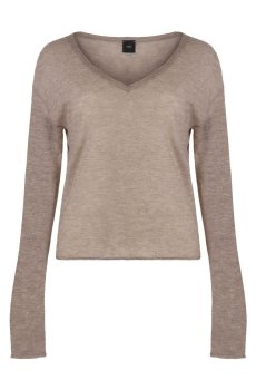 Pinko Beige V-Neck Sequin Top