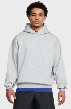 Мужское светло-серое худи UA Icon Fleece OS Hood Серый XXL Under Armour 1387779-011
