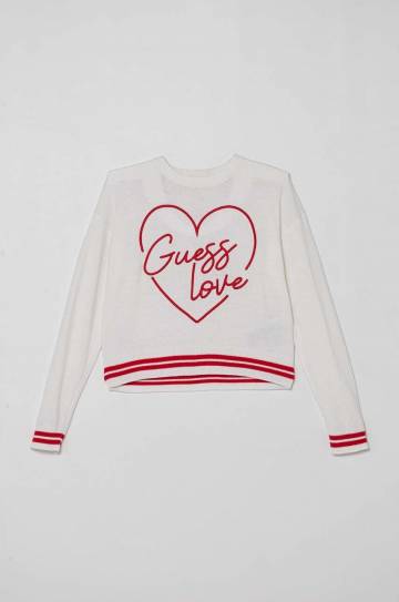Двусторонний свитер с примесью шерсти Guess цвет белый лёгкий J4YR05 Z3FV0