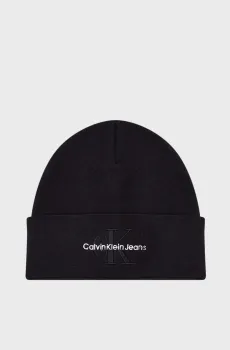 Мужская черная шапка MONO LOGO EMBRO BEANIE Черный ONESIZE Calvin Klein K50K512460