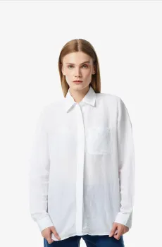 Женская белая рубашка Белый 38 Lacoste CF0412001