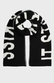 Женский черный шарф Scarf It started with a kiss Черный ONESIZE Mexx CB0119036W
