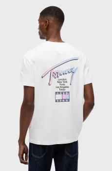 Мужская белая футболка REG CITY SIGN SS TEE EXT Белый L Tommy Jeans DM0DM23253