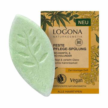 Твердый кондиционер Logona Solid Care Conditioner для блеска и ускорения роста волос, с коноплей и бузиной, 60 г Твердый кондиционер Logona Solid Care Conditioner для блеска и ускорения роста волос, с коноплей и бузиной, 60 г