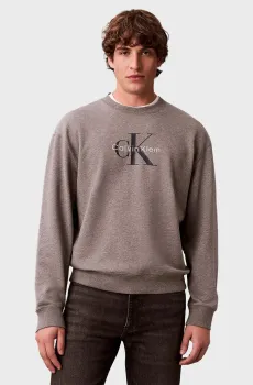 Мужской серый свитшот MONOLOGO Серый M Calvin Klein Jeans LV04RD242G