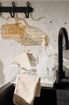 Сталевий сушар для посуду - білий