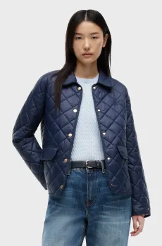 Женская темно-синяя куртка PADDED SLIM QUILTED Синий S Tommy Hilfiger WW0WW50936