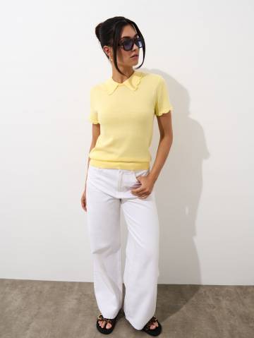 Mohito - Бавовняний топ - жовтий - XS