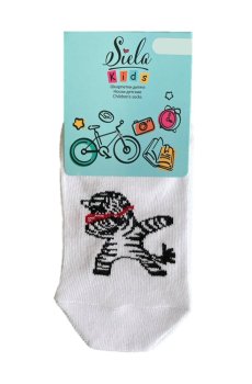Детские носки Siela RT1313-112 Dab Зебра, короткие, белые, размер 31-34
