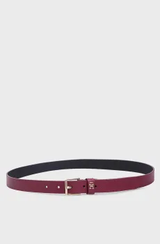 Женский бордовый кожаный ремень TH HERITAGE 2.5 Бордовый 75 Tommy Hilfiger AW0AW16607