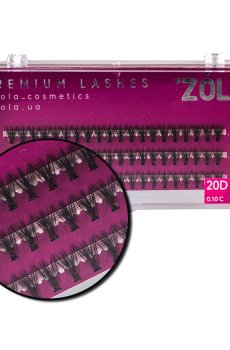 Уценка! Накладные ресницы пучковые Zola Premium Lashes 20D, C 0.10, 8 мм