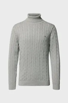 Мужской серый гольф COTTON CABLE TURTLE NECK Серый M Gant 8050607