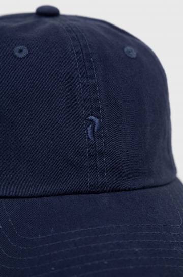Хлопковая кепка Peak Performance цвет синий однотонная Хлопковая кепка Peak Performance цвет синий однотонная
