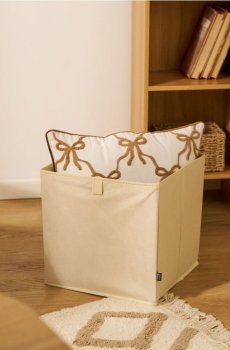 Кошик для зберігання з передньою частиною з велюру - нюдовий