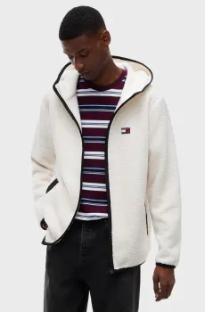 Мужское белое худи REG BADGE TEDDY ZIP Белый S Tommy Jeans DM0DM19224