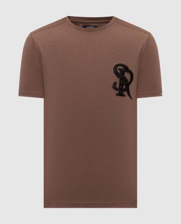 Коричневая футболка с моонграммой логотипа