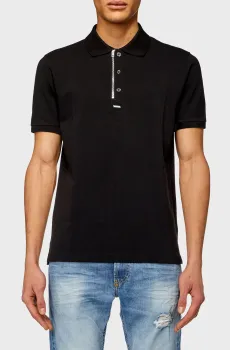 Мужское черное поло T-SMITH-ZIP-POLO Черный S Diesel A15727 RBAWH