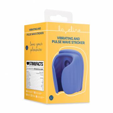 Мастурбатор Loveline Vibrating And Pulse Wave Stroker синий, 1 шт