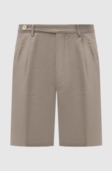 Шорты цвета хаки с льном