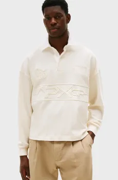 Мужское белое поло Tommy Hilfiger x F1 MOVIE Белый M Tommy Hilfiger MW0MW41388