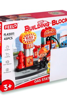 Детский конструктор FEELO TOYS Автозаправка, 43 детали, от 3 лет (FL42011)
