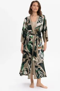 Женский шелковый пеньюар с узором Разноцветный 38 MARC&ANDRE W25-00SS301-L